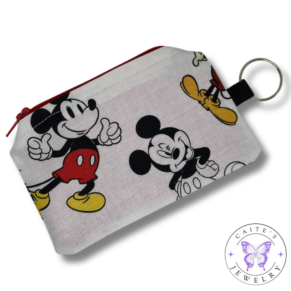 Handmade Zipper Pouch with a Mickey Mouse Fabric